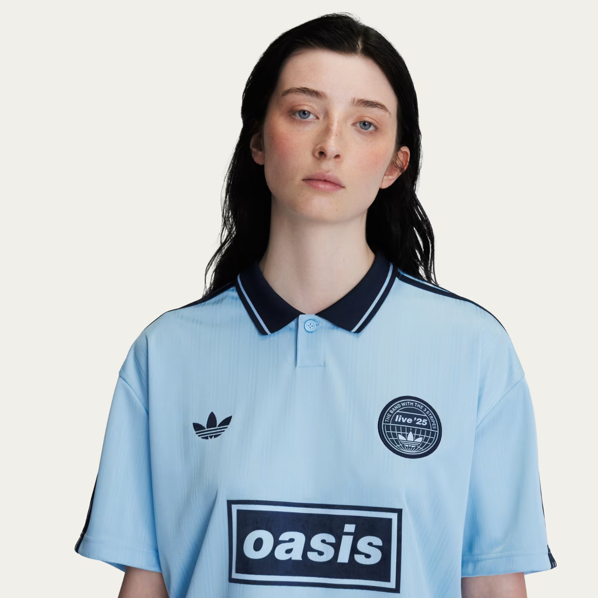 Adidas x Oasis Tour Jacquard Jersey 'Light Blue' - Size Extra