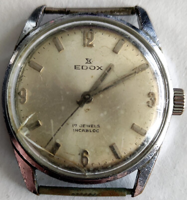 Vintage EDOX 17 Jewels Incabloc Men's Analog Watch | eBay