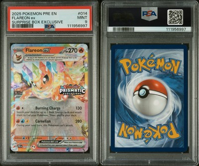 PSA 9* 2025 Pokemon Prismatic Evolutions STAMPED Card - FLAREON EX