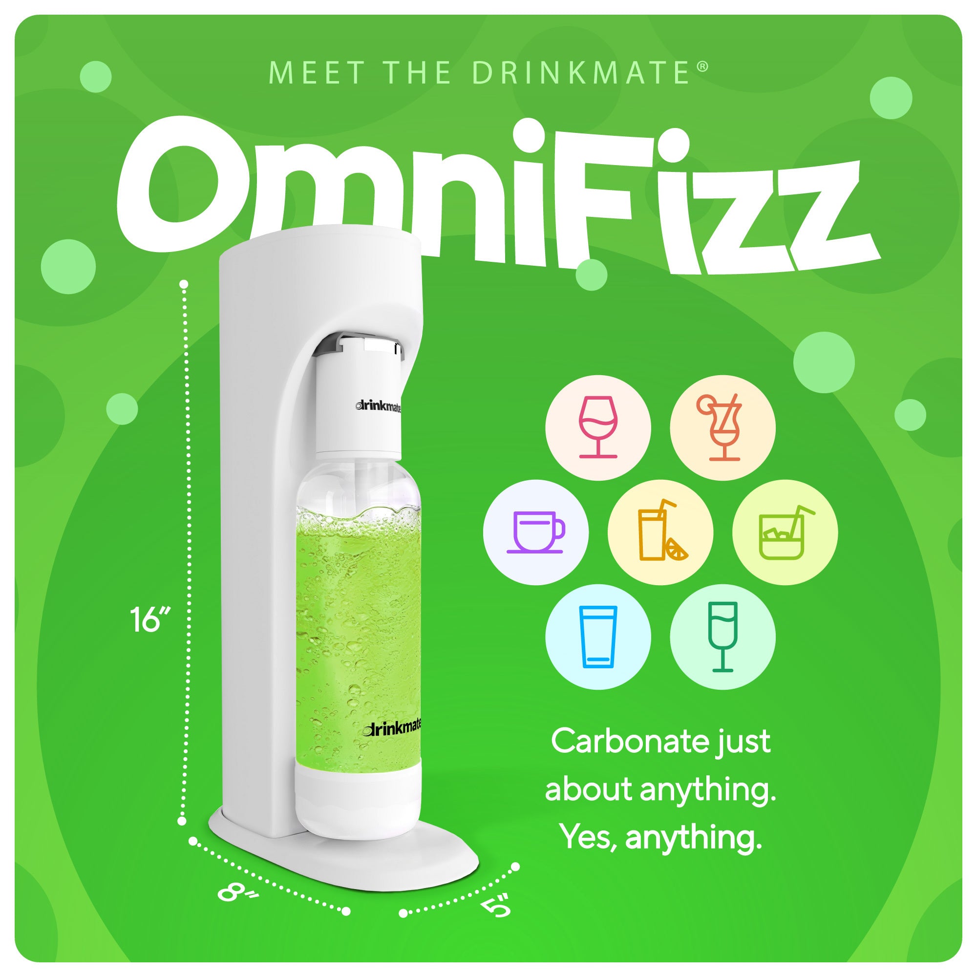 Drinkmate Sparkling Water and Soda Maker, Carbonates ANY Drink
