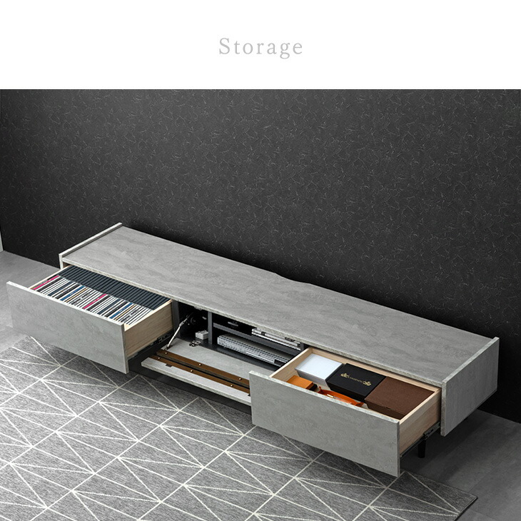 ストーン調 テレビ台 200cm 傷に強いメラミン天板 完成品 テレビボード