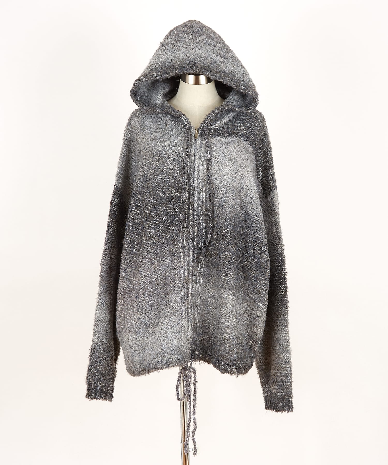 グラデーションスラブニットジップアップパーカー / ZIPパーカー