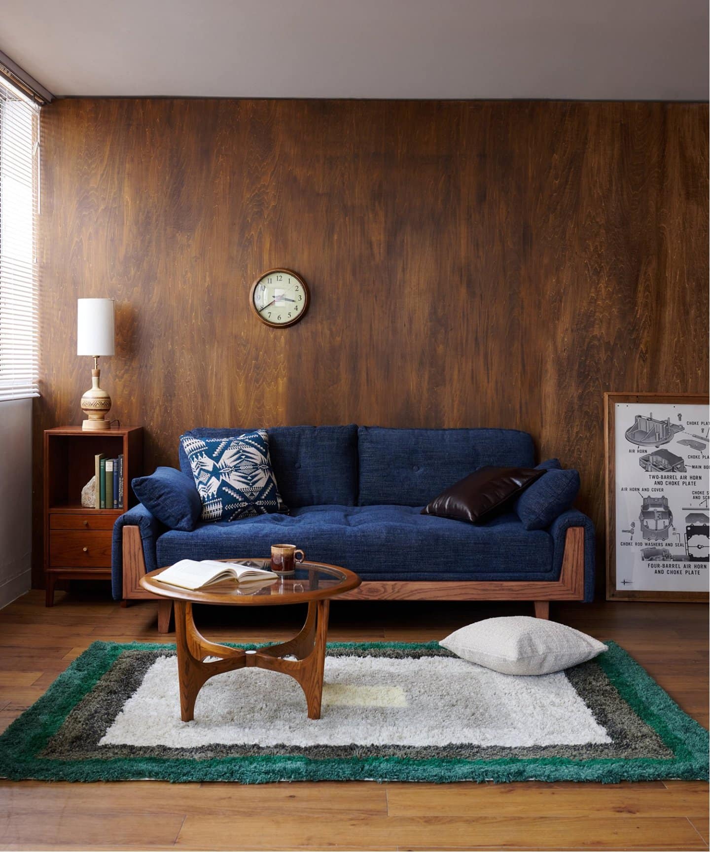 大型商品》WINDAN Feather SOFA 2nd NAVY ウィンダンフェザーソファ