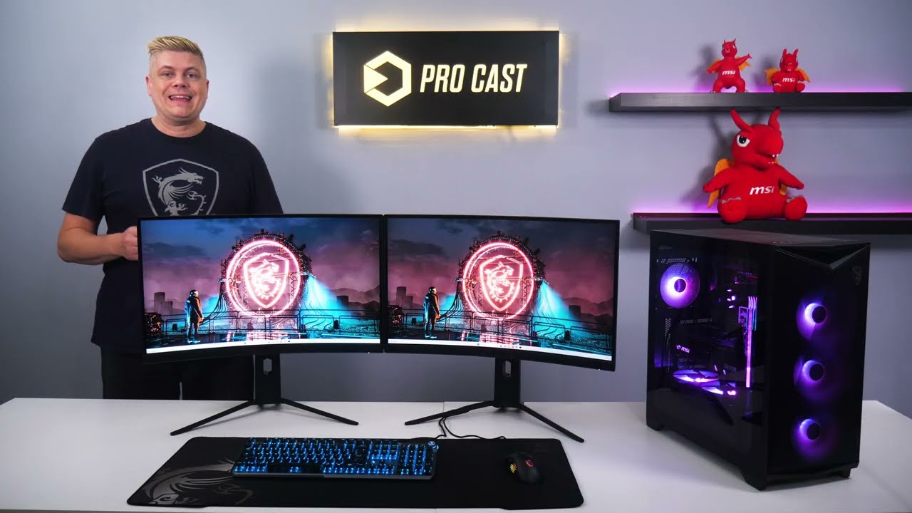 デュアルモニター一式 24.5インチ×2 アーム MSIキーボード付 マルチ