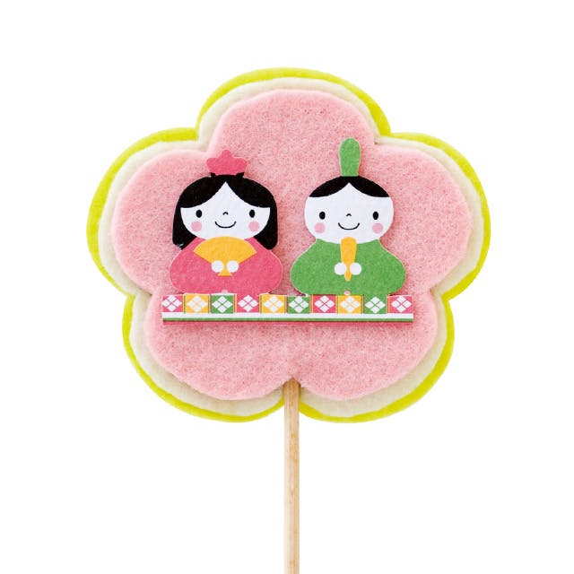 ヘッズ 小物－ピック－フラワー W82×H72(全長330)mm ひなまつり