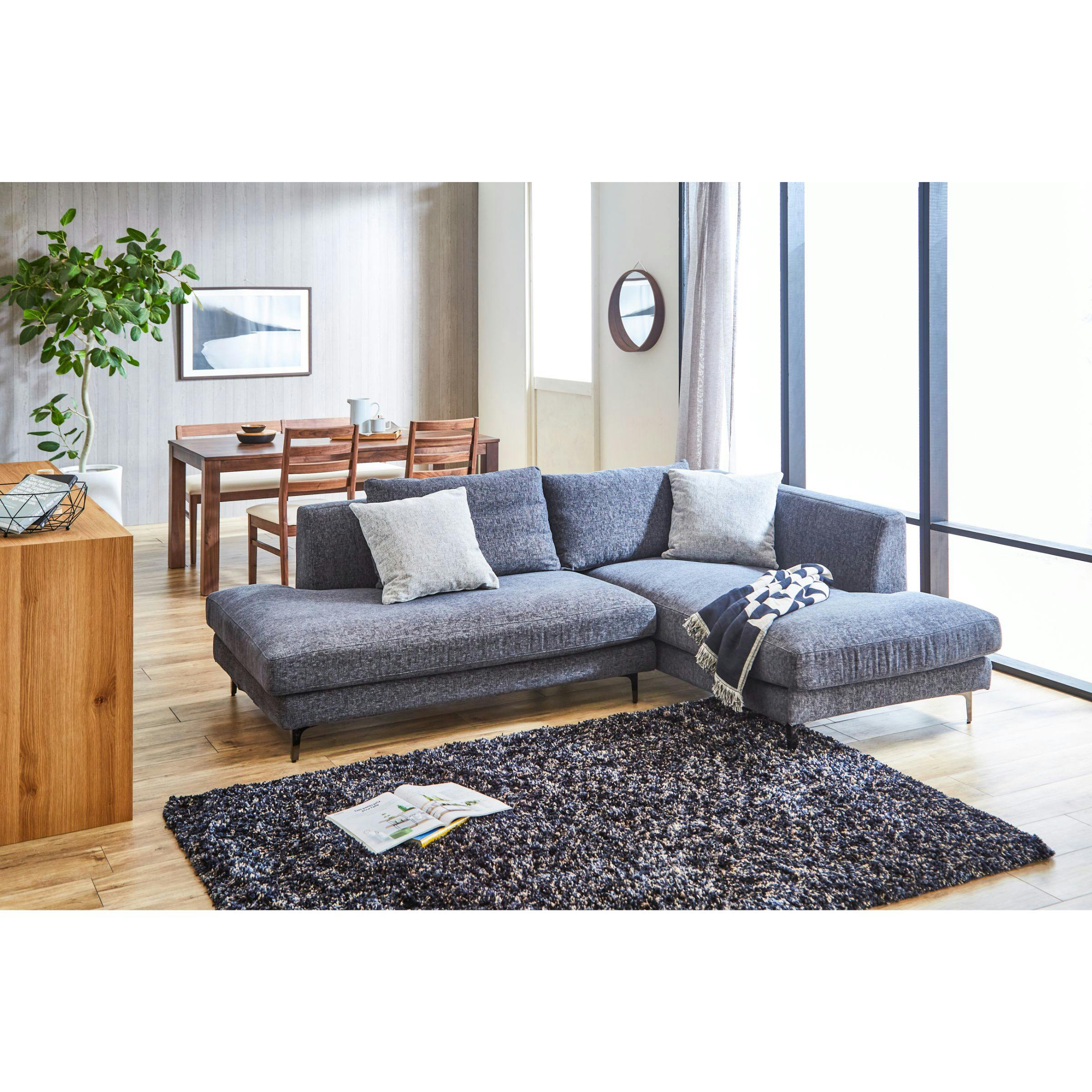 to meet 左カウチソファ レイモンズ ダークグレー ソファー 3人掛け