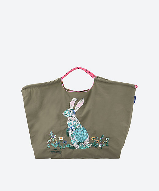 SUPER HAKKA×Ball＆Chain 花うさぎ刺繍トート