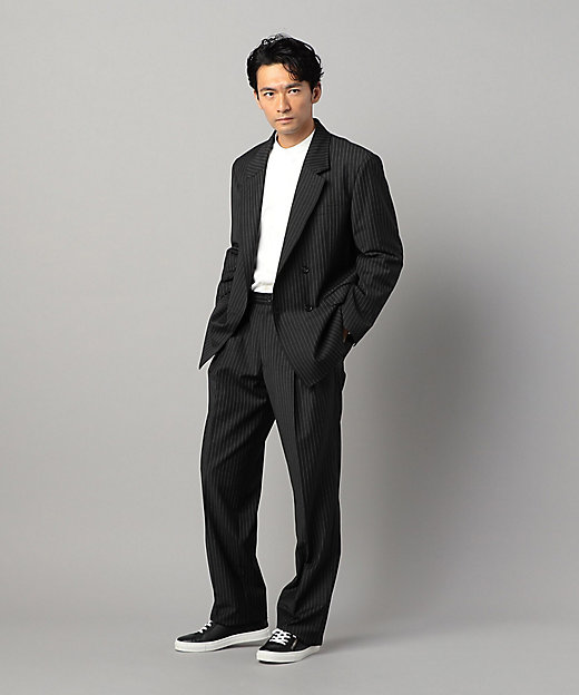 ブライトリーセットアップ】マニッシュストライプ 2WAYストレッチ