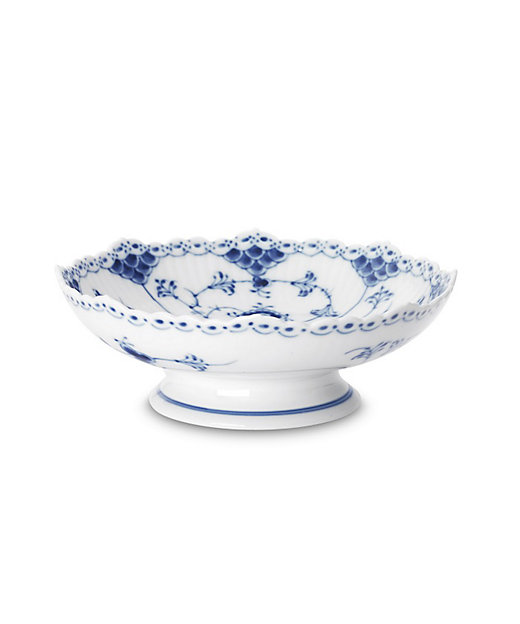 ブルーフルーテッド ハーフレース ケーキディッシュ足つき | ROYAL