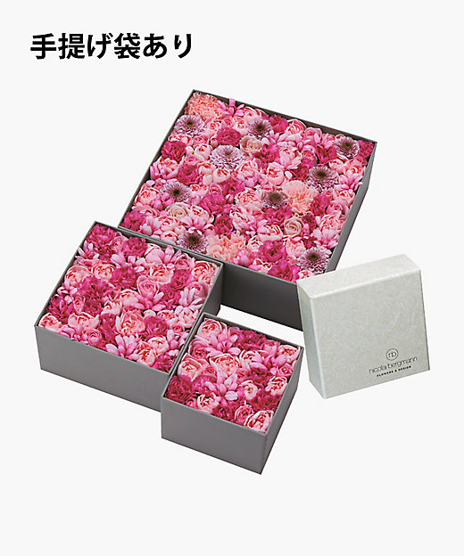 フレッシュフラワーボックス（ピンク・手提げあり） | Nicolai