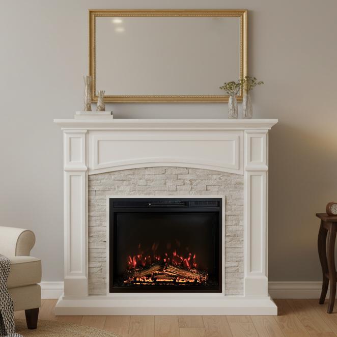 23インチ電気暖炉 セネカ クリスプホワイト/送料無料/ロイドグランデ