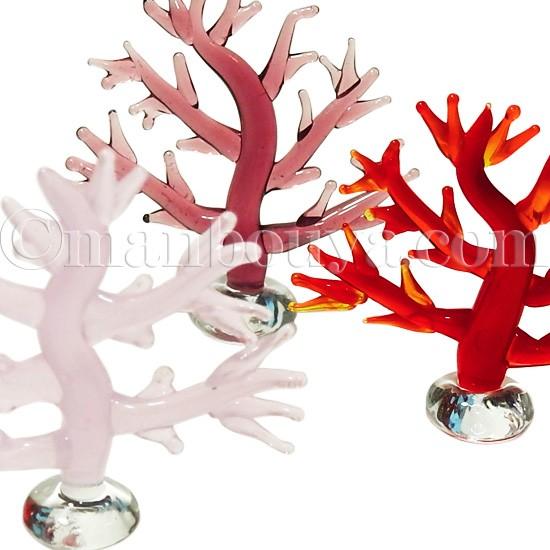 サンゴ オブジェ ガラス細工 海 ミニチュア グラススクエア リアル珊瑚