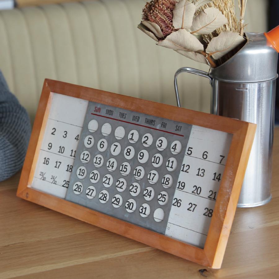 万年カレンダー 壁掛け 置き 木製 Wooden Perpetual Calendar MINI