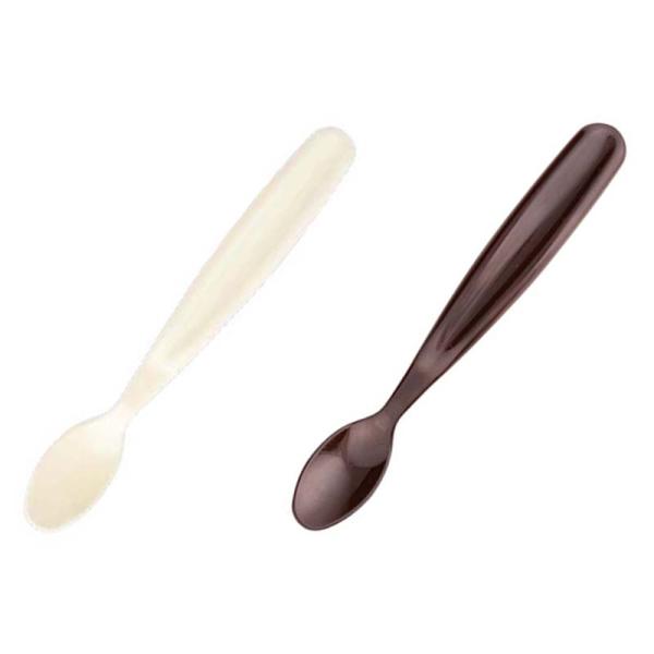 ポリプロ製 ライフスプーン 中(先丸) 2色(アイボリー/チョコ)(全長205