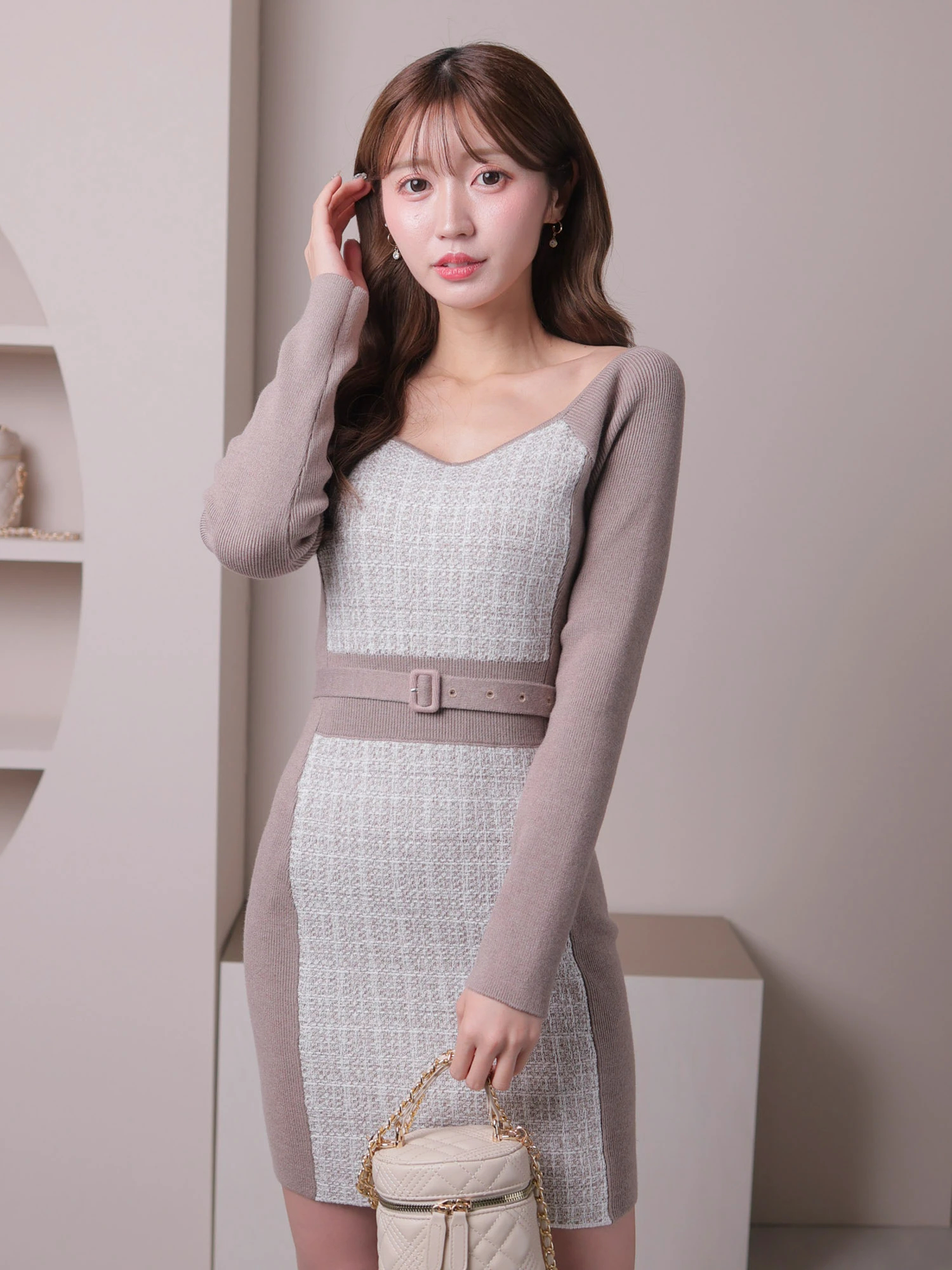 LIP SERVICE（リップサービス）｜ ラメツイードバイカラーニット