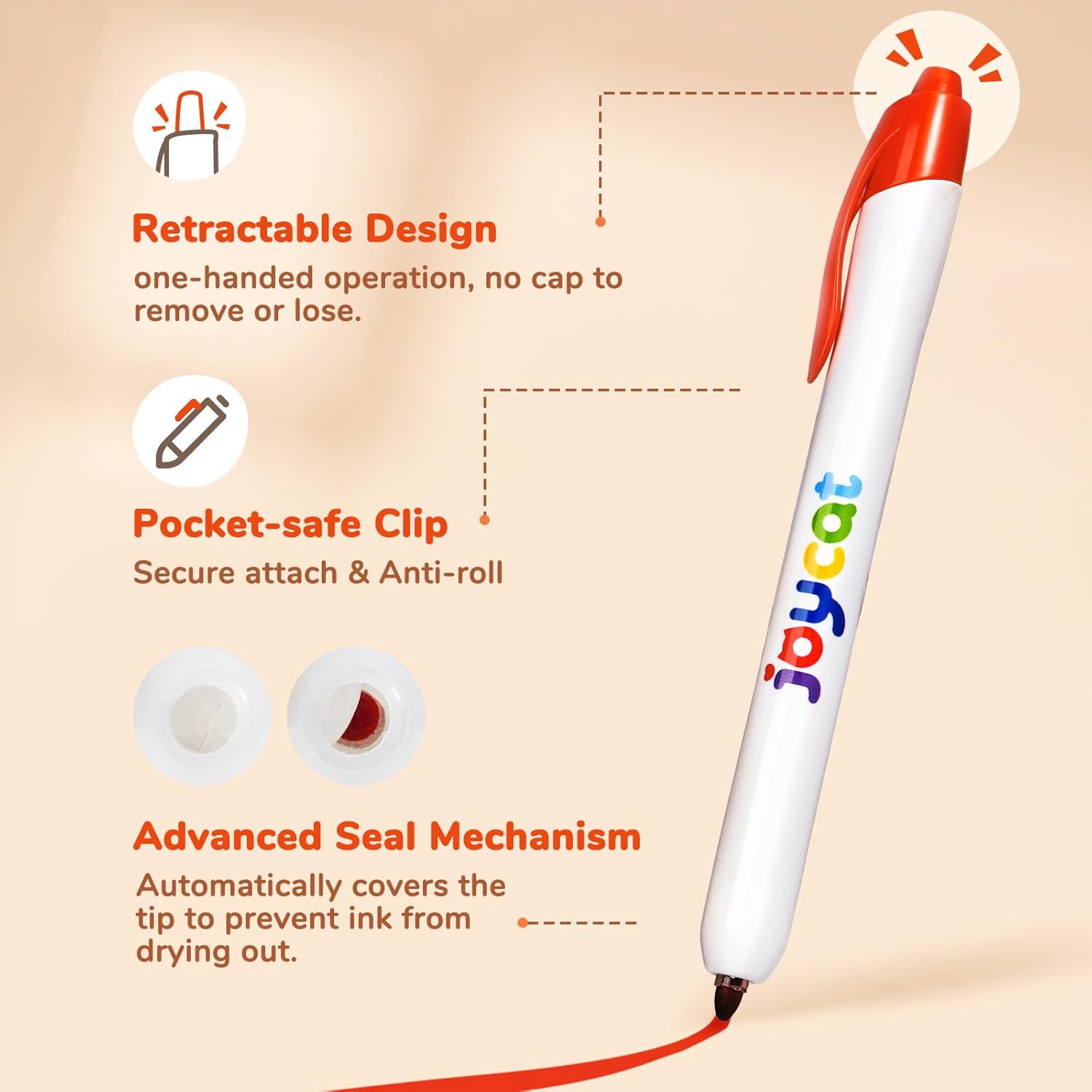 Click Washable Markers for Kids – Retractable 10 & 20 Color Sets