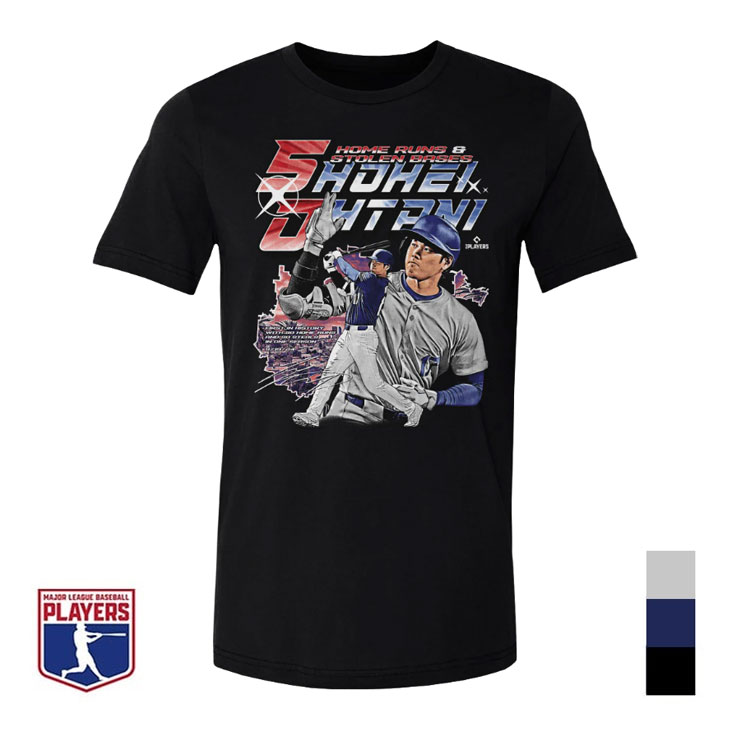 MLBPA公式ライセンス 大谷翔平 グラフィックTシャツ 50/50 A柄