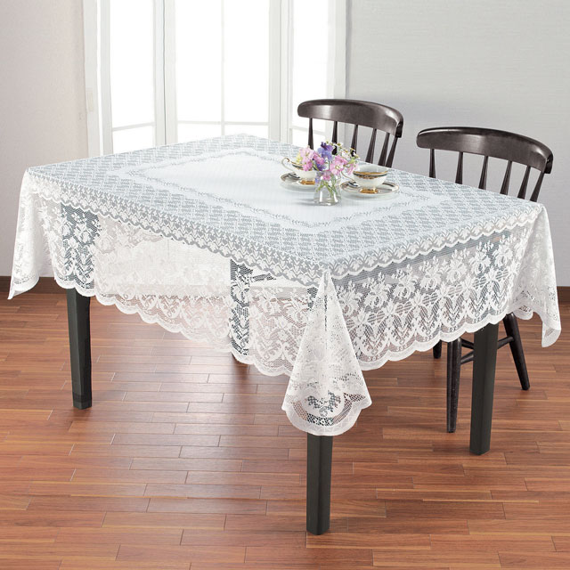 撥水加工レース テーブルクロス 長方形 小 140×180cm｜ファミリー
