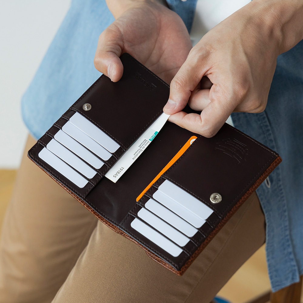 名入れ無料] アルチェレザー マネースルー ミディウォレット 二つ折り