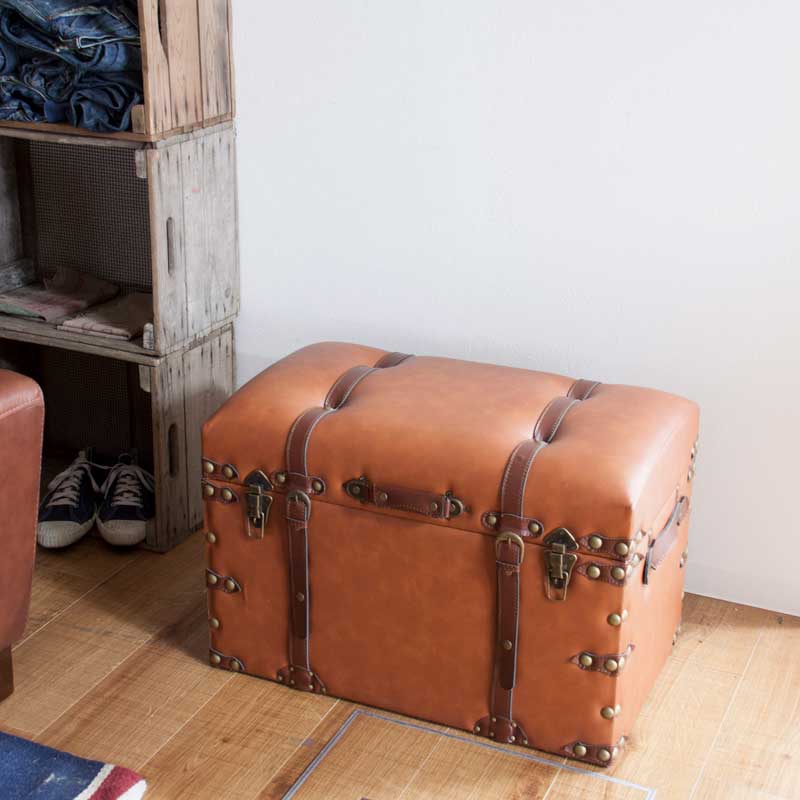 ヴィンテージ感漂うレザー調トランク収納セット | インテリア・家具の