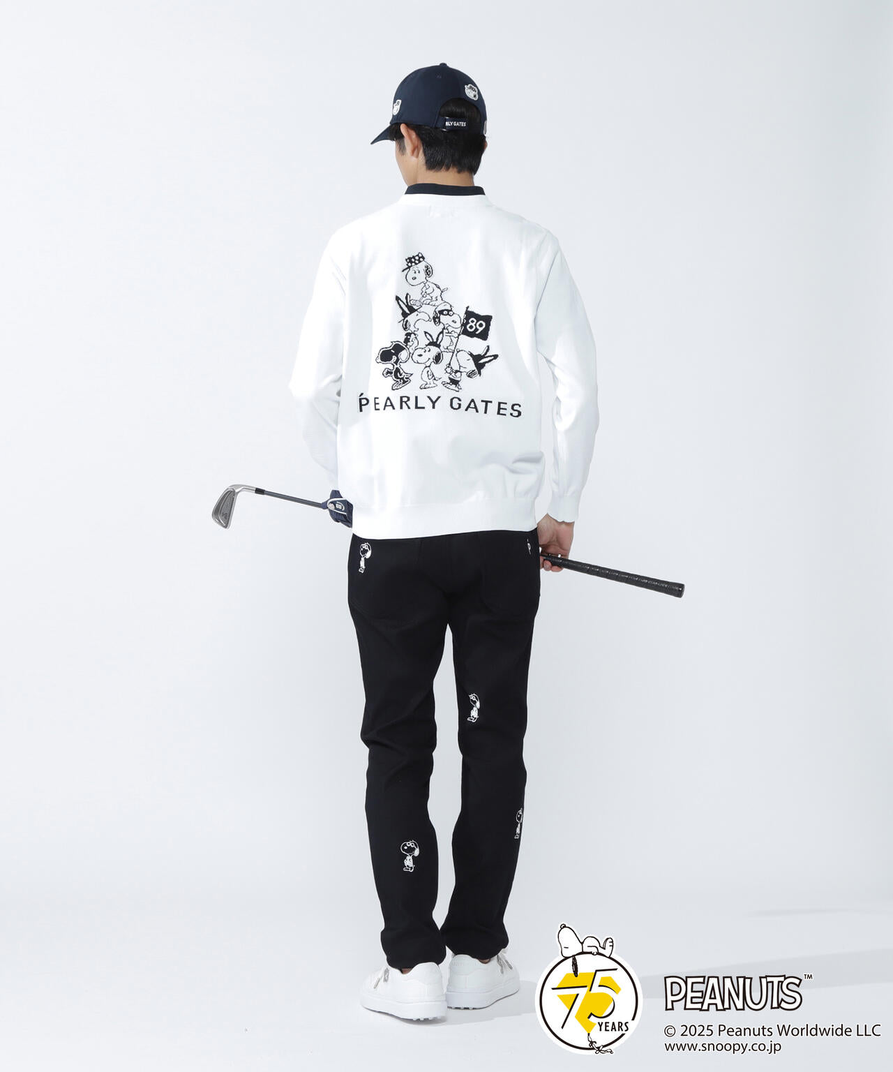 SNOOPY】14G 部分JQクルーネックニットプルオーバー | PEARLY GATES