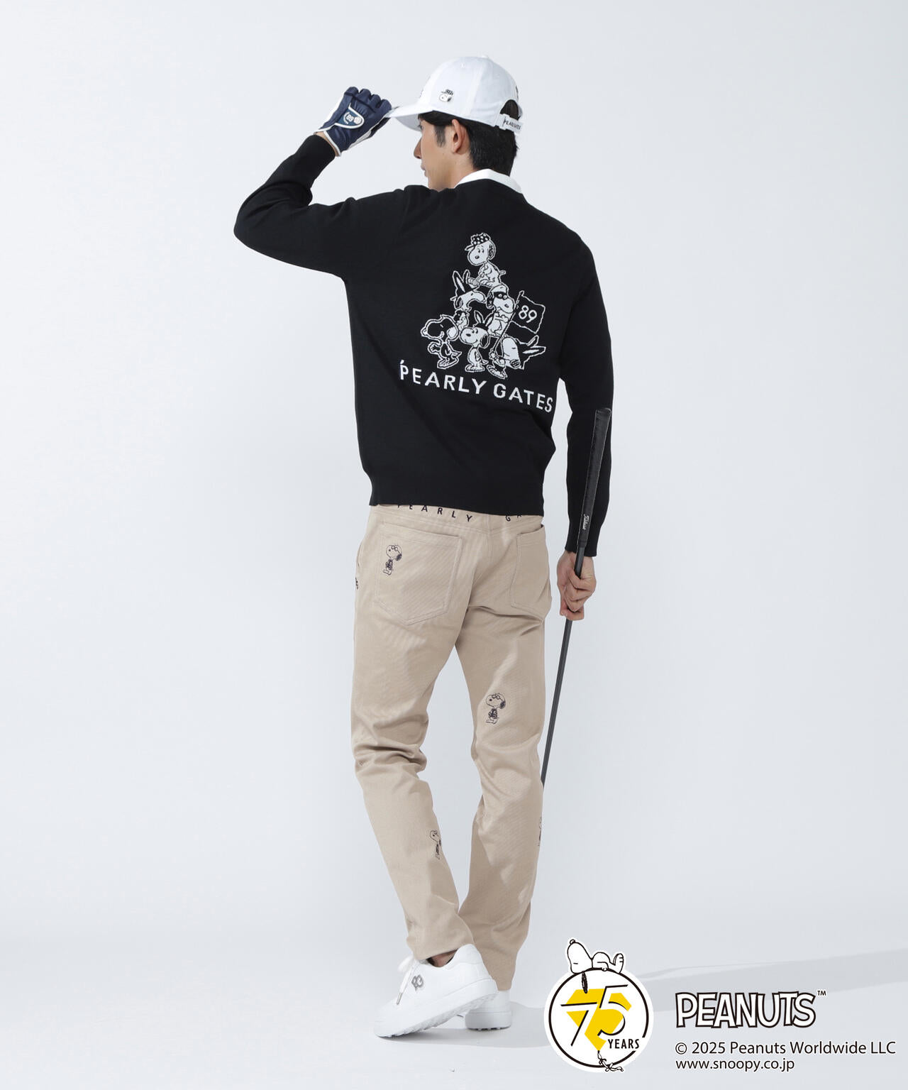 SNOOPY】14G 部分JQクルーネックニットプルオーバー | PEARLY GATES