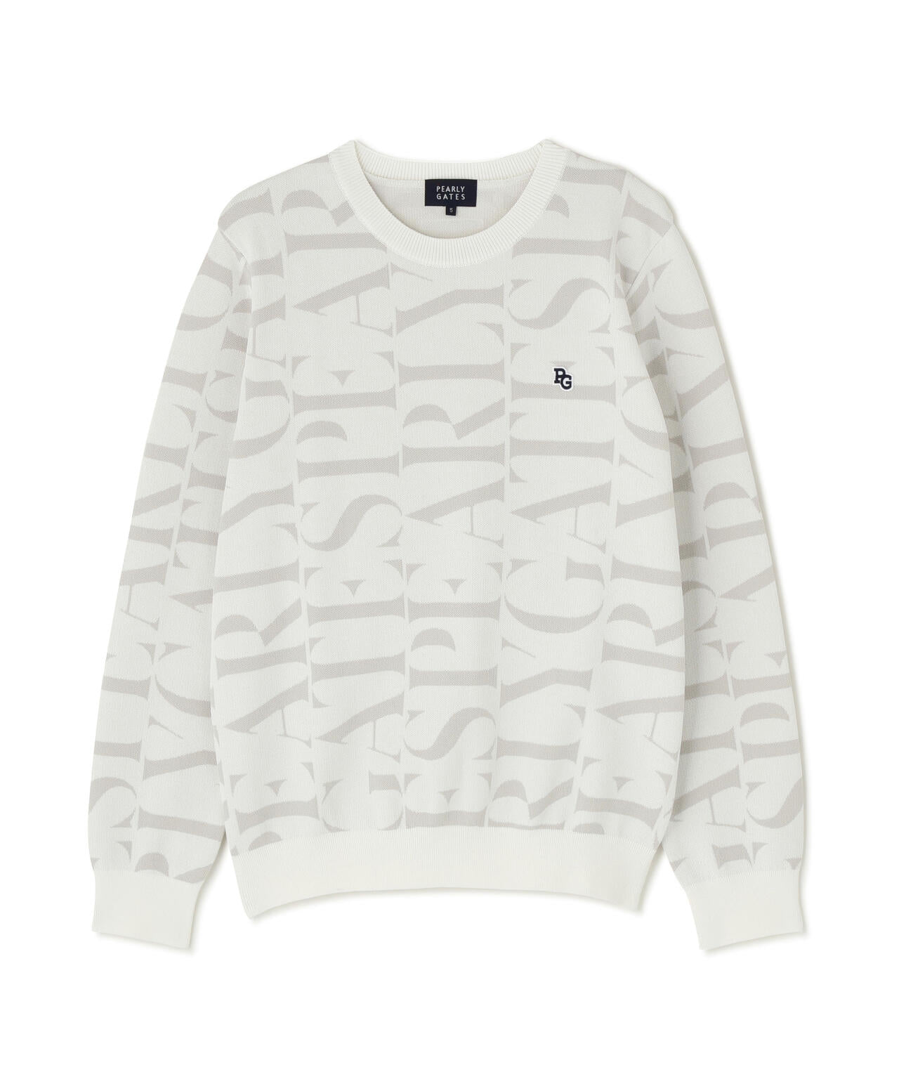 ダブルJQロゴ総柄クルーネックニットプルオーバー | PEARLY GATES