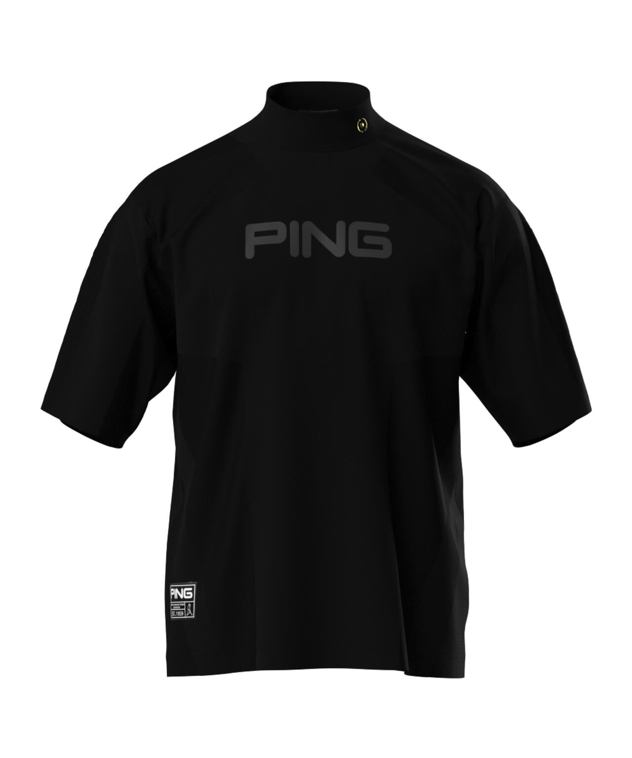 PING APPAREL】メッシュジャカード半袖ハイネックシャツ ＜GOLD