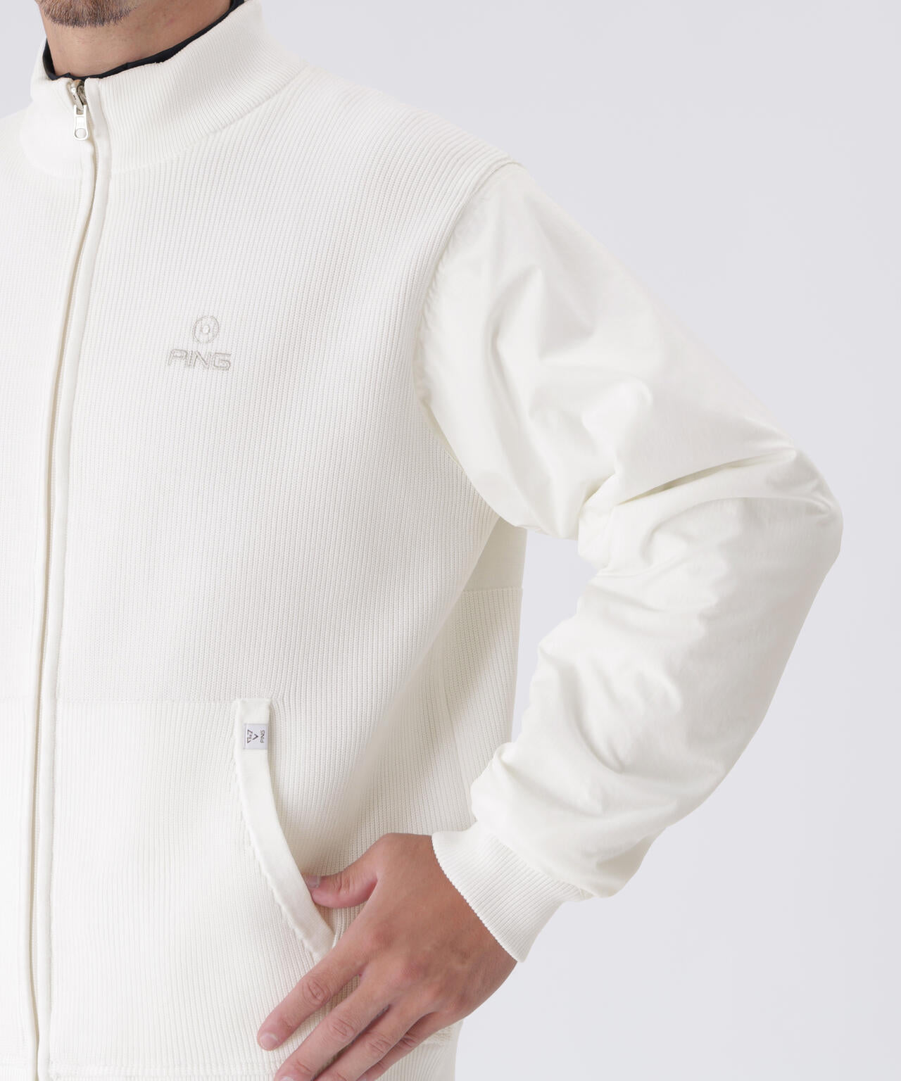 PING APPAREL】リバーシブルフルジップニットブルゾン ＜GOLD＞ (MENS