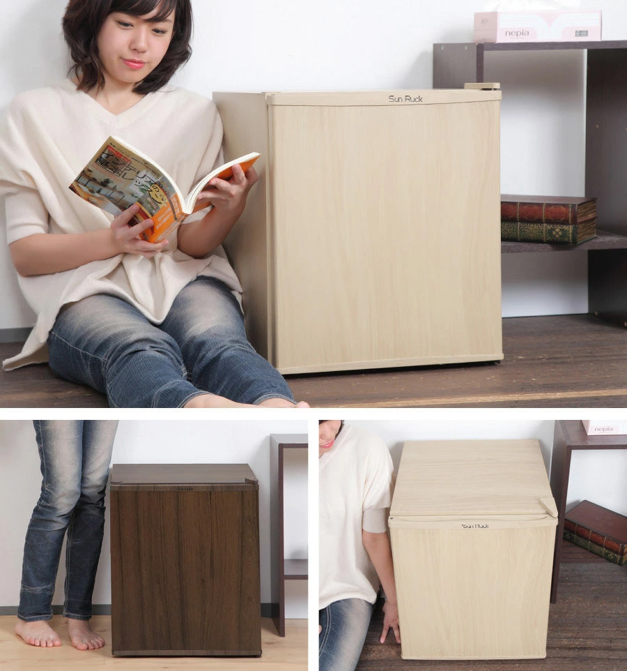 当店限定180日延長保証】 Sun Ruck 木目調 冷蔵庫 48L ペルチェ方式 1