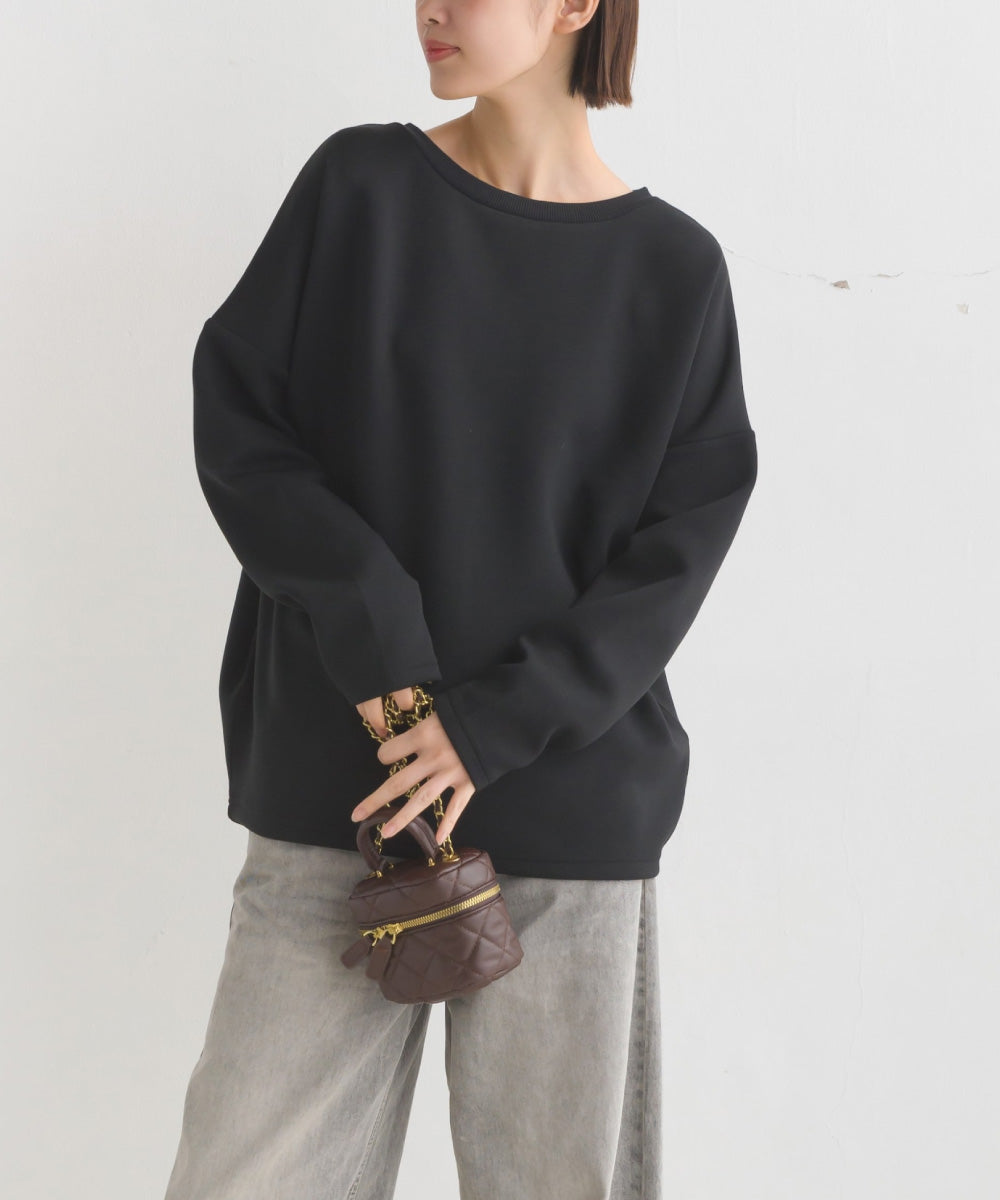 ソフトダンボールニット ワイドシルエット 長袖プルオーバー - セール