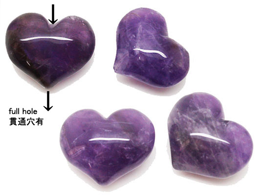 アメジスト/紫水晶 ハート 天然石パーツ 天然石ビーズ