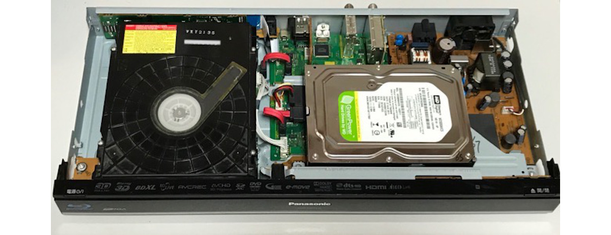ブルーレイレコーダ DMR-BWT510 のブルーレイドライブ（VXY2135）換装