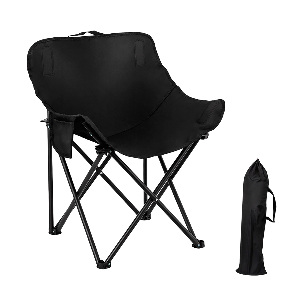 折りたたみ アウトドアチェア 軽量 コンパクト ポケット付き 収納袋