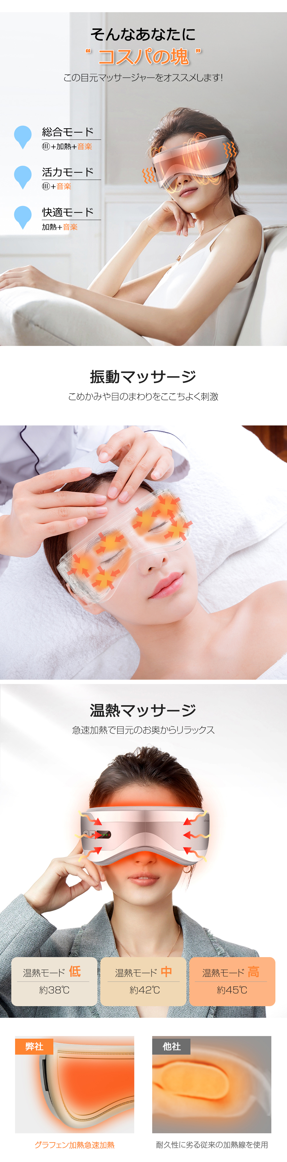 アイマッサージャー 目元マッサージ ホットアイマスク 目元エステ 目元