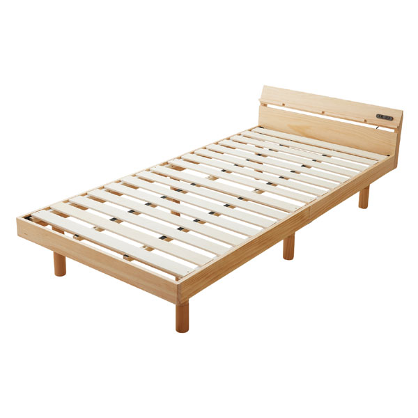 EMOOR（エムール） すのこベッド シングル ベッドフレーム 宮付き 天然