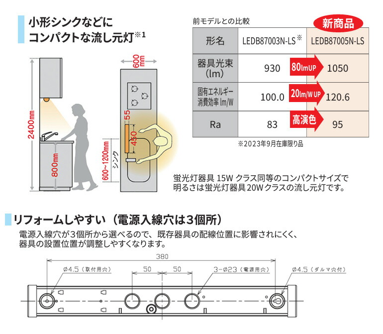 東芝ライテック 東芝 住宅用照明器具 LEDブラケット 流し元灯 LED一体