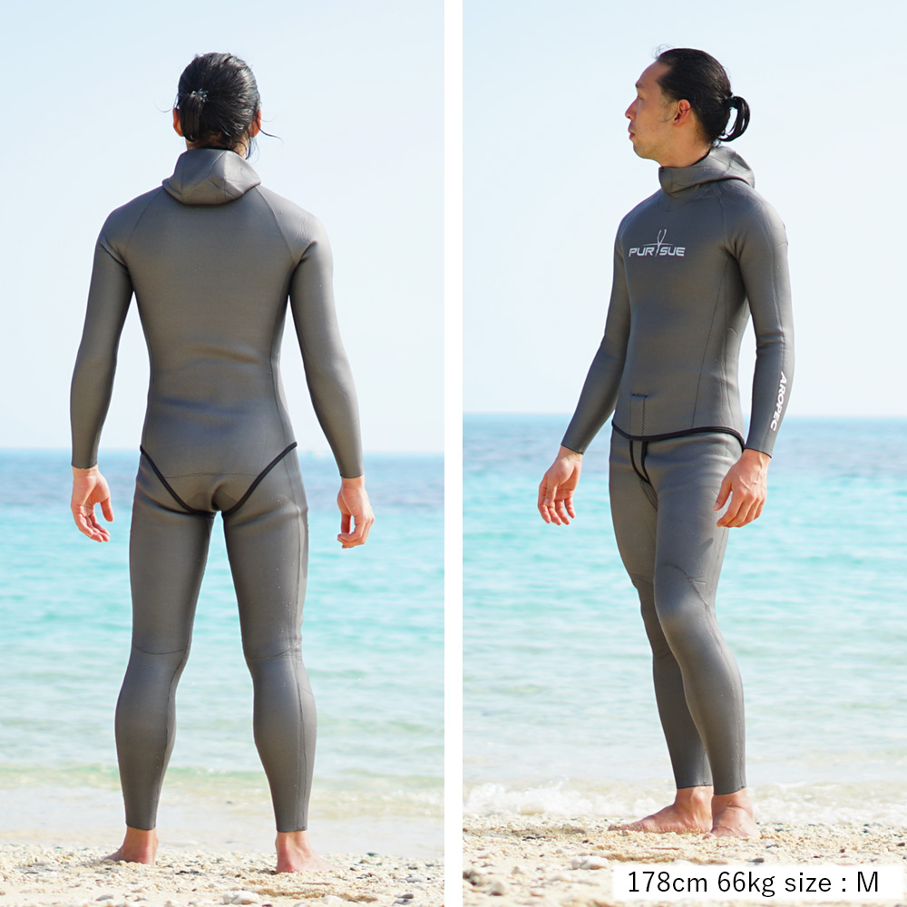 ウエットスーツ メンズ 3mm 2ピース フード付きタッパー ロングパンツ