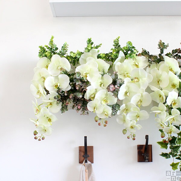 造花 光触媒 胡蝶蘭 白 壁掛け アートパネル フェイクフラワー 花 観葉