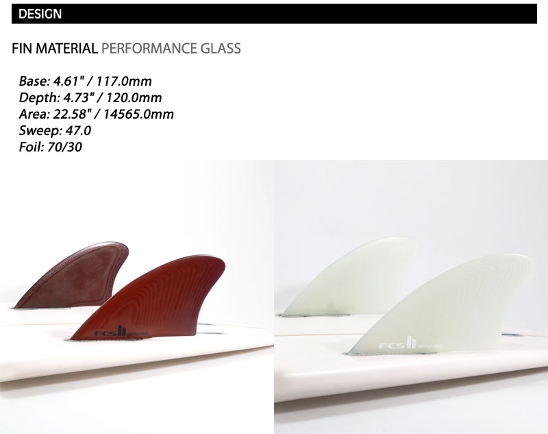 FCS FCS2 フィン RETRO KEEL TWIN SET PG FIN / エフシーエス2 レトロ