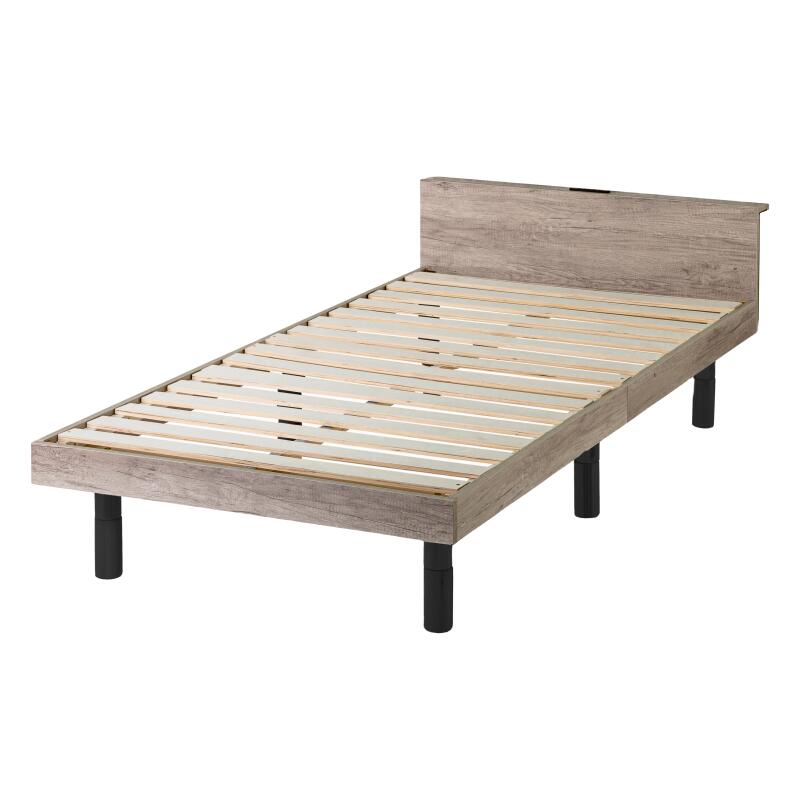 ベッド すのこベッド シングル ベッドフレーム 収納 3段高さ調節 宮棚