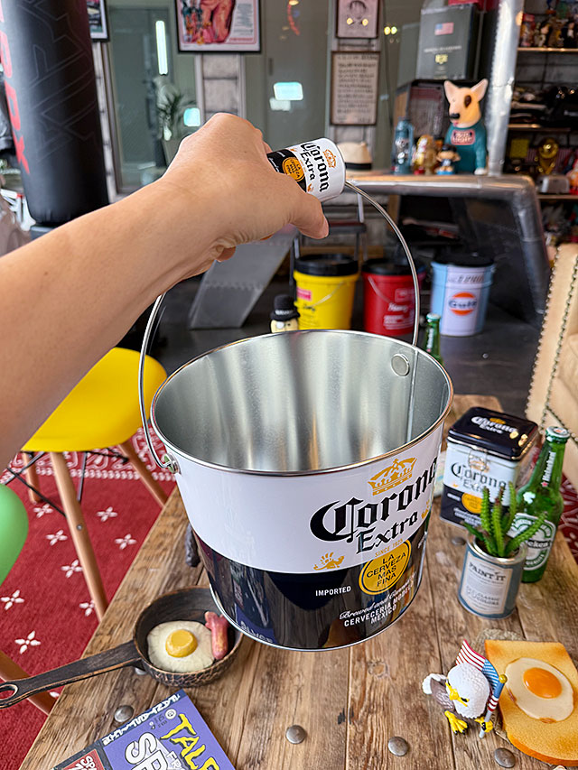 コロナビール ビール缶ハンドル ティンバケツ （ボトルラベル