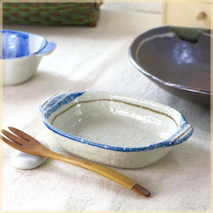 ほんわか和陶のグラタン皿 国産 瀬戸焼 かわいい和食器 グラタン