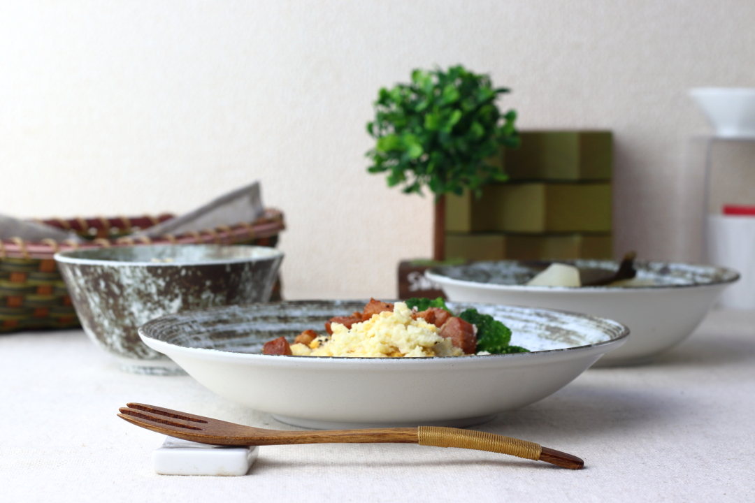 宙渦 パスタ鉢 22cm 日本製 美濃焼 7寸深皿 パスタ皿 カレー皿 深皿