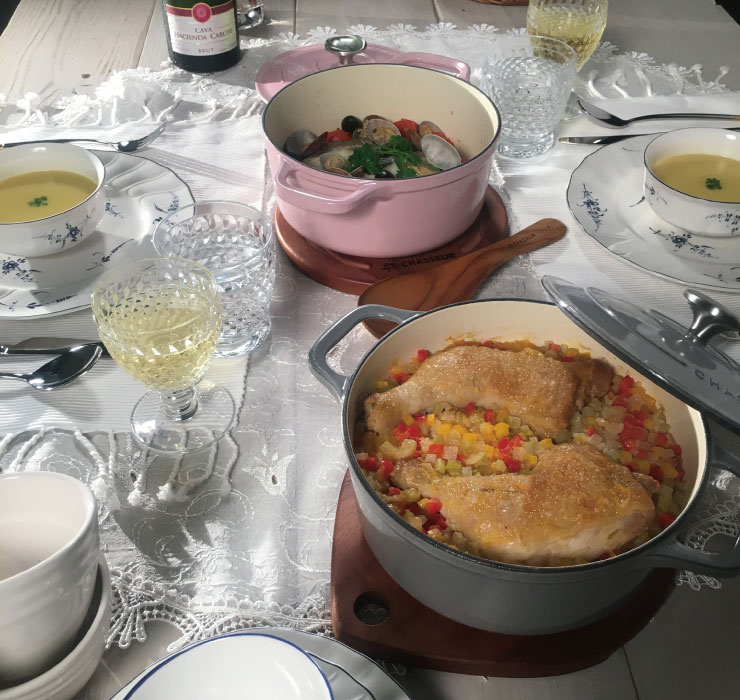 シャスール サブライム ラウンドキャセロール 18cm IH対応 鍋 両手鍋