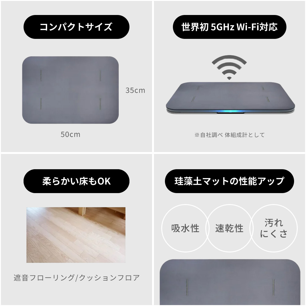 豪華2大特典) issin スマートバスマット 体組成計 体重計 珪藻土 健康