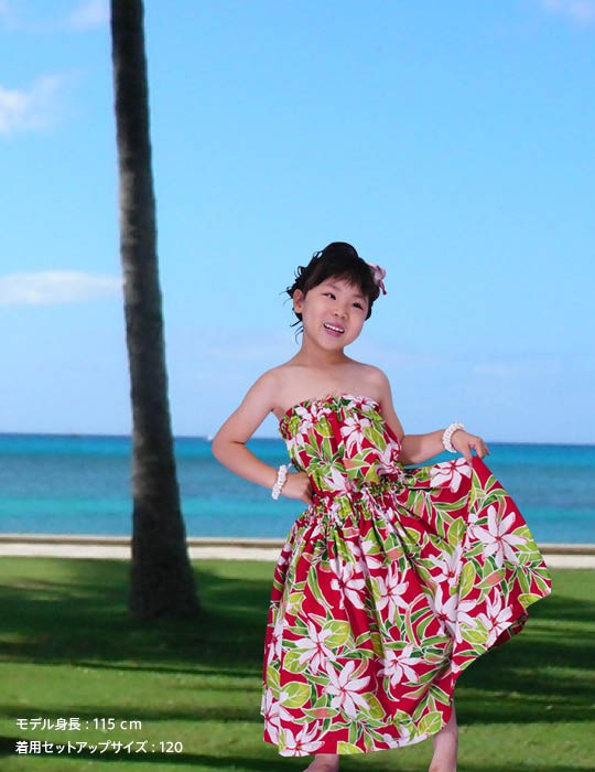 フラダンス ケイキ [120] 上下 セット キッズ レッド p31rd120 : emika