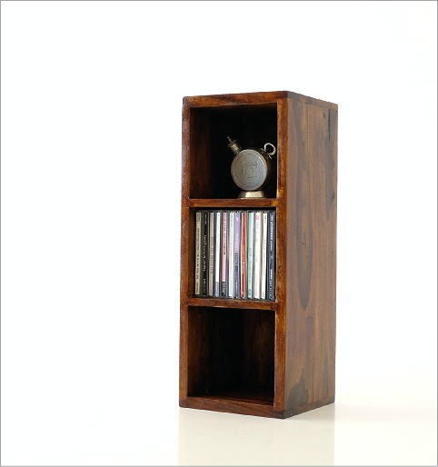 CDラック おしゃれ 木製 天然木 無垢 スリム CD収納 卓上 机上