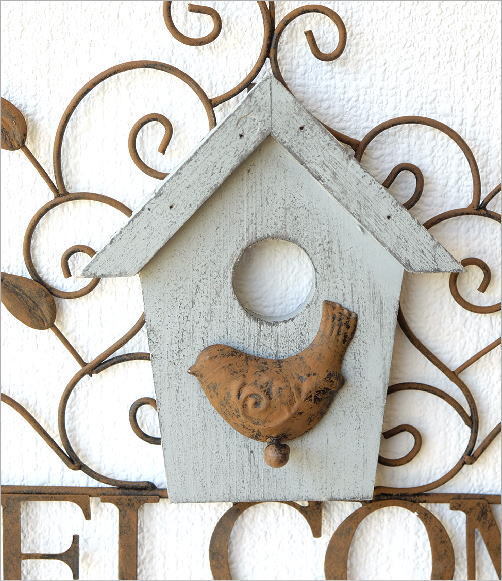 ウェルカムボード 壁掛け おしゃれ 小鳥 吊り下げ 置物 玄関 ガーデン