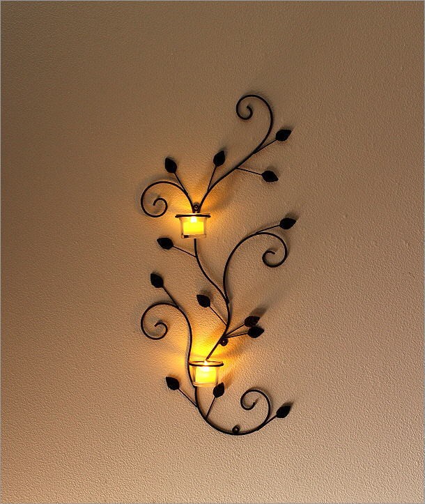 壁飾り アイアン ガラス キャンドルホルダー 壁掛け 花瓶 花びん